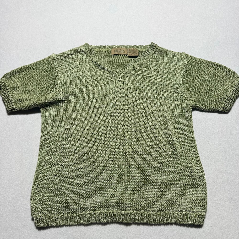 DIRECTIVES Extra Grande Olive Green Knit Sweater Polyester Acrylic